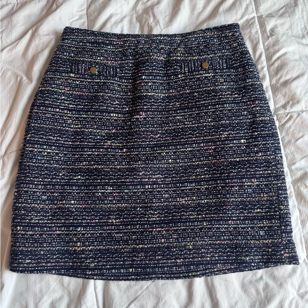 LOFT Navy Tweed Mini Skirt size 0P